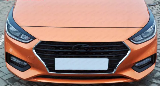 Реснички на передние фары для Hyundai Solaris 2017 -