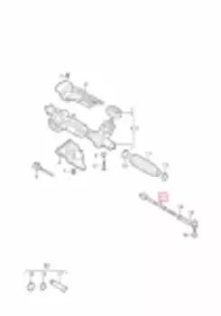 Рулевая тяга L/R подходит для SKODA Karoq 17> / Kodiaq 16> / Superb(3V) 15>, VW Passat 14> / Tiguan 16> / Touran 15> C2524LR