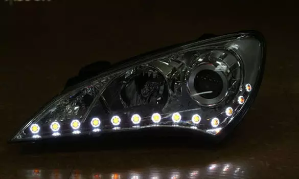 Светодиодный комплект в передние фары (тип диодов круглый) для Hyundai Genesis DH (2014 - 2017)