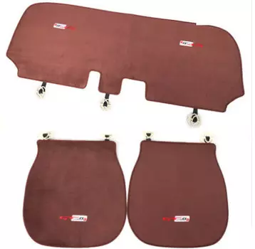 Теплые накидки на сиденья (черный / коричневый) для КИА Селтос (KIA Seltos) 2020