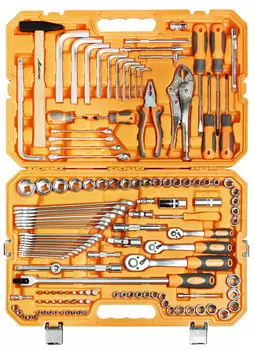 Универсальный набор инструментов (132 предмета + фонарь, пласт.кейс) Airline AT-132-09