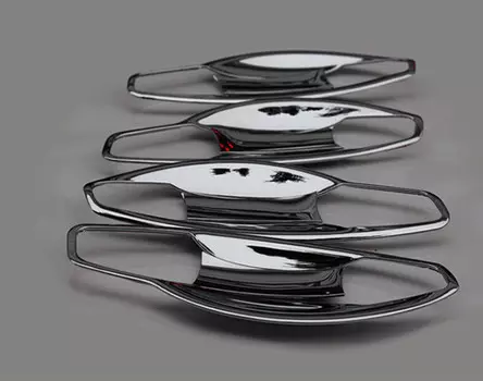 Вкладыши под дверные ручки (хром) для Санта Фе 4 (Hyundai Santa Fe 2018 - 2019)