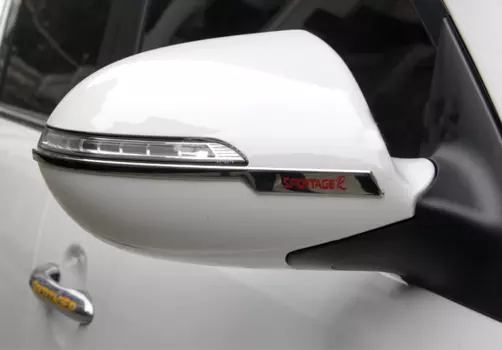 Вставки в боковые зеркала (хром, надпись "SportageR") для Kia Sportage III 2010-2015