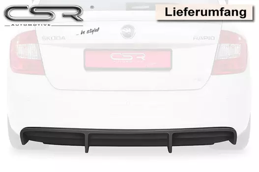 Задний диффузор для Skoda Rapid 2012 -