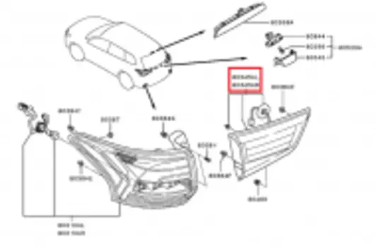 Задний фонарь, внутренний, на дверь 8331A180/8331A179