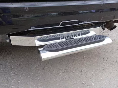 Задняя подножка овальная 120х60 мм (под фаркоп) Компания ТСС TOYLC15013-15 Toyota Land Cruiser J150 2013 - 2017