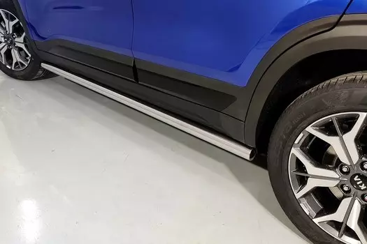 Защита боковых порогов (труба, диаметр 60,3 мм) (ТСС) KIASELT20-22 для КИА Селтос (KIA Seltos) 2020