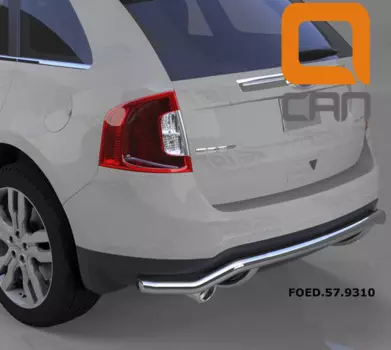 Защита "Can Otomotiv" заднего бампера труба (одинарная волна) d60 для Ford Edge (2013 - 2015)