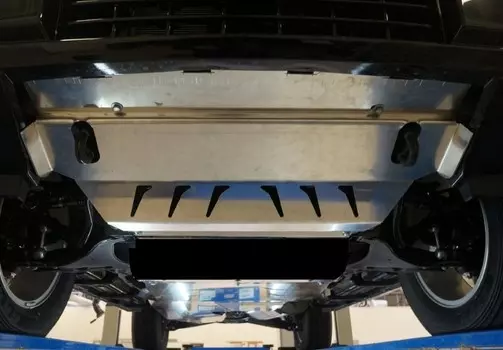 Защита днища, из 4 частей, алюминий (V-3,0; 3,2D) АВС-Дизайн 14.15ABC для Mitsubishi Pajero IV 2006-