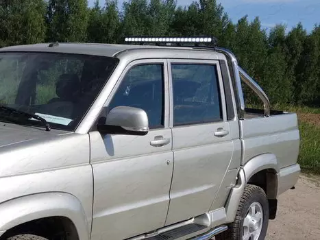 Защита кузова со светодиодной фарой ТСС UAZPIC2016-28 для UAZ Patriot 2014 -