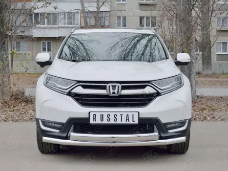 Защита переднего бампера d63/75х42 Руссталь для Honda CRV 2017 -