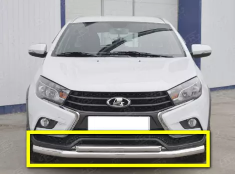 Защита передняя (диаметр 42 мм) Russtal LVZ-002844 для Lada Vesta SW CROSS 2017 -