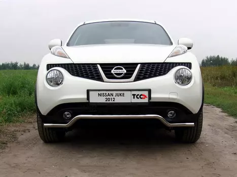 Защита передняя (кенгурин) 42,4 мм (2WD/4WD Turbo) Компания ТСС NISJUKE4WDT12-04 Nissan Juke 2010 - 2014