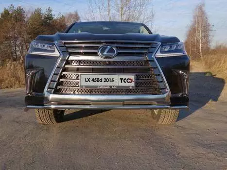 Защита передняя нижняя 42,4 мм (бензин/дизель) Компания ТСС LEXLX450d15-21 Lexus LX570 2015-