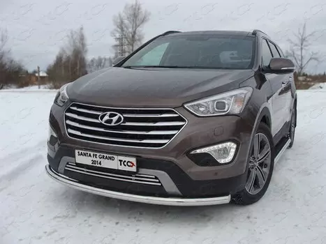 Защита передняя нижняя 60,3 мм Компания ТСС для Hyundai Grand Santa Fe (3G) 2012-