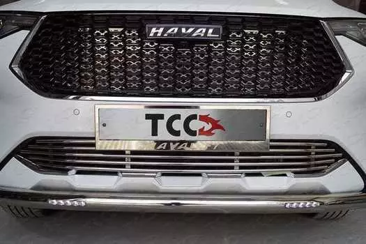 Защита передняя нижняя (короткая с ДХО) TCC HAVF719-20 HAVAL F7 2019-