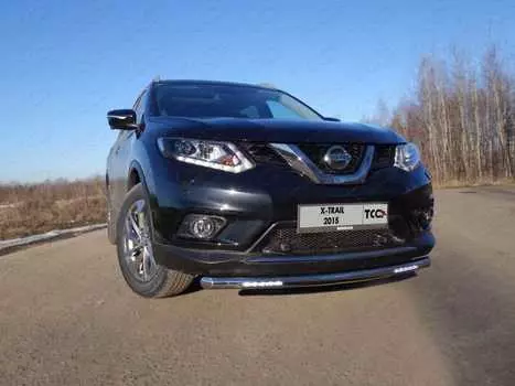 Защита передняя нижняя короткая с ходовыми огнями TCC NISXTR15-25 Nissan X-Trail 2018