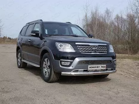 Защита передняя нижняя (овальная) 75х42 мм Компания ТСС KIAMOH17-13 KIA Mohave 2016-