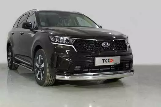 Защита передняя нижняя (овальная, 75х42 мм) TCC KIASOR20-17 Kia Sorento 2020-