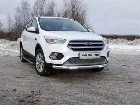 Защита передняя нижняя с ДХО (овальная) TCC FORKUG17-20 Ford Kuga 2016-