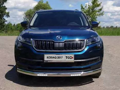 Защита передняя нижняя с ДХО (овальная) TCC SKOKOD17-18 Skoda Kodiaq 2017-