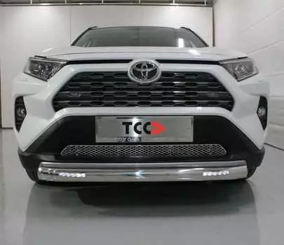 Защита передняя нижняя с ДХО (овальная) TCC TOYRAV19-19 Toyota RAV4 2019-
