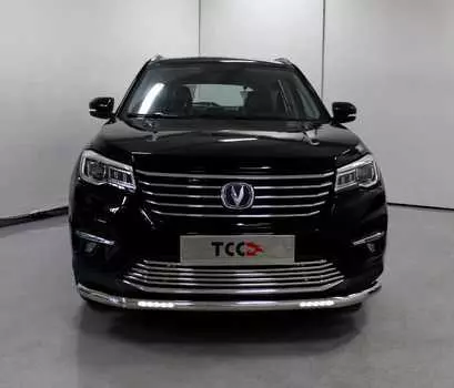 Защита передняя нижняя с ДХО TCC CHANCS7520-27 Changan CS75 2020