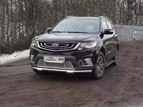 Защита передняя нижняя с ДХО TCC GEELEMGX718-12 Geely Emgrand 2018-