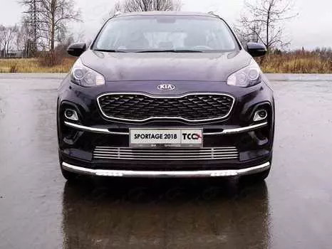 Защита передняя нижняя с ДХО TCC KIASPORT18-20 Kia Sportage 2018-