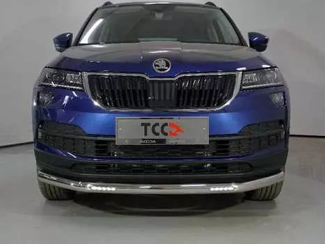 Защита передняя нижняя с ДХО TCC SKOKAR20-19 Skoda Karoq 2020-