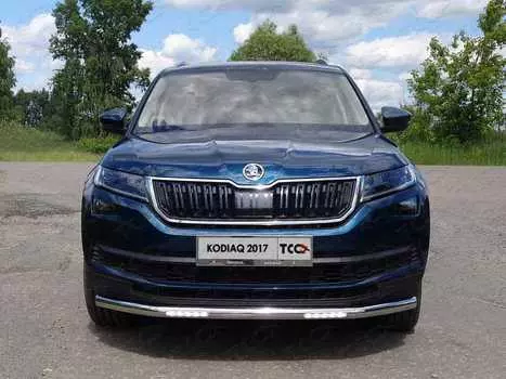 Защита передняя нижняя с ДХО TCC SKOKOD17-16 Skoda Kodiaq 2017-