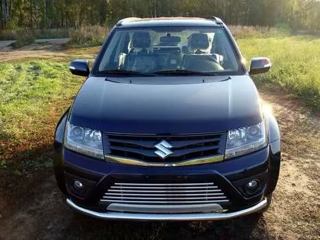 Защита передняя овальная (длинная) 75х42 мм Компания ТСС SUZGV5D12-09 Suzuki Grand Vitara 2013 - 2015