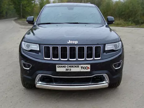Защита передняя (овальная короткая) 75х42 мм Компания ТСС GRCHER13-05 Jeep Grand Cherokee 2013 - 2017