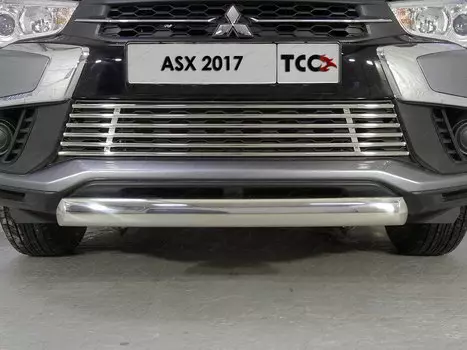 Защита передняя овальная трубообразная (толщина 75 мм / 42 мм.) TCC MITSASX17-21 для Mitsubishi ASX 2016 -