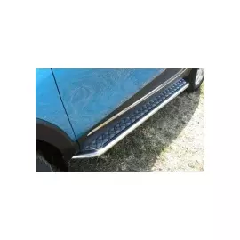 Защита порогов d42 с листом усиленная для Renault Kaptur 2016 -