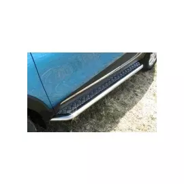 Защита порогов d57 с листом усиленная для Renault Kaptur 2016 -