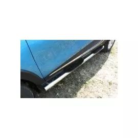 Защита порогов d76 с проступями для Renault Kaptur 2016 -