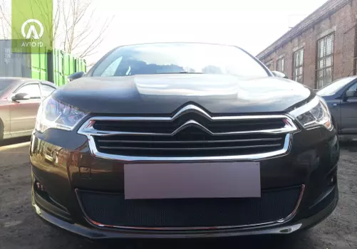 Защита радиатора BLACK, черная для Citroen C4 Седан 2013 - 2016