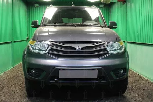 Защита радиатора (черная) Allest UAZPAT14.black для UAZ Patriot 2014 -