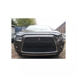Защита радиатора, чёрная (2 части) Allest MITOUTXL10-12.black Mitsubishi Outlander XL 2010 - 2012