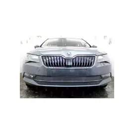 Защита радиатора, чёрная (2 части) Allest SKSUPB15.black Skoda Superb 2015-