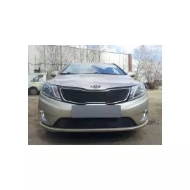 Защита радиатора, чёрная, верх (Комфорт, Люкс, Престиж) Allest KRIO.top1.black KIA Rio III 2011 - 2014