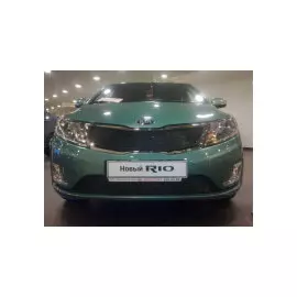 Защита радиатора, чёрная, верх (Премиум) Allest KRIO.top2.black KIA Rio III 2011 - 2014