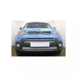 Защита радиатора, хром (2 части) Allest KSOUL17.chrome KIA Soul 2017 - 2019