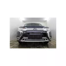 Защита радиатора, хром (3 части) Allest MITOUT18.chrome Mitsubishi Outlander 2018-
