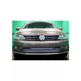 Защита радиатора, хром (3 части) с парктроником Allest WVJ15.park.chrome Volkswagen Jetta VI 2014-
