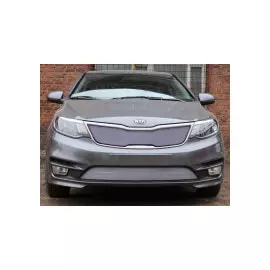 Защита радиатора, хром, верх (Комфорт, Люкс, Престиж) Allest KRIO15.top1.chrome KIA Rio III 2015 - 2016
