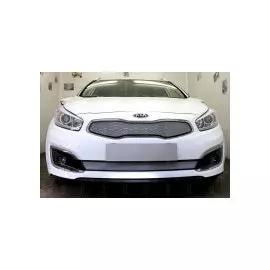 Защита радиатора, хром, верх (Luxe, Prestige, Premium) Allest KCII15.top1.chrome KIA Ceed 2015 - 2018