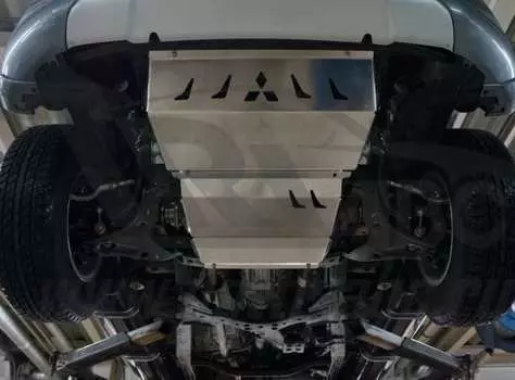 Защита радиатора и картера из 2-х частей, алюминий (V - все; КПП - все) АВС-Дизайн 14.21ABC Mitsubishi L200 (5G) 2015-