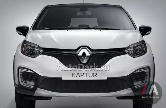 Защита радиатора (низ+верх) Стандарт (черная) для Renault Kaptur 2016 -